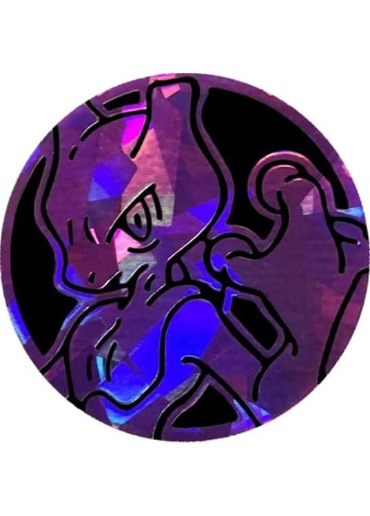 Mewtwo Pokemon mønt (Lilla - Cracked Ice Holo) - Almindelig