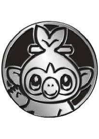 Grookey Pokemon mønt (Sølv - Mirror Holo) - Stor