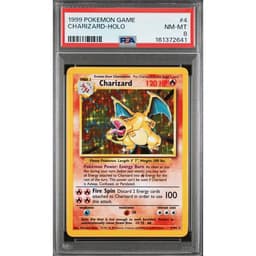 Charizard (BS 4) Base Set Unlimited — PSA 8