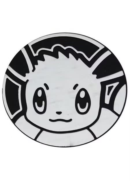 Eevee Pokemon mønt (Sølv - Mirror Holo) - Stor