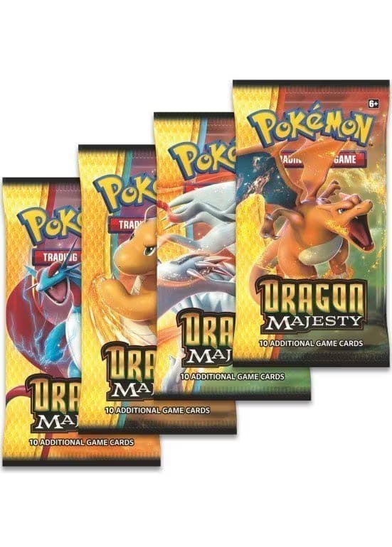 Booster Pack full artwork set (4 stk.) fra S&M Dragon Majesty — Inglés