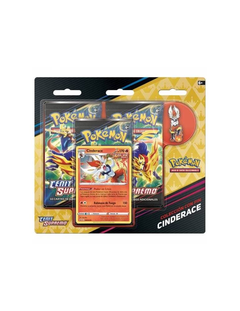 Pokémon JCC: Colección con Pin de Cénit Supremo: Cinderace (Castellano) | Dungeon Marvels