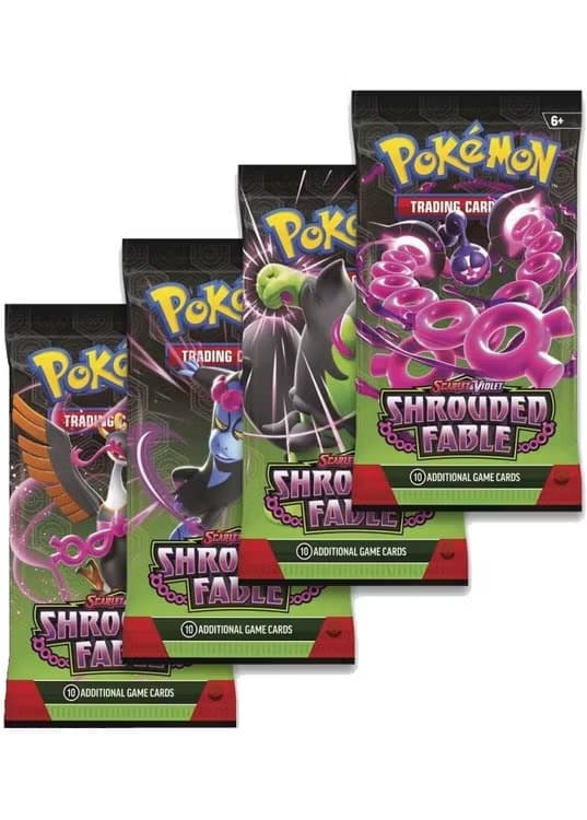 Booster Pack full artwork set (4 stk.) fra SV06.5 Shrouded Fable — Inglés