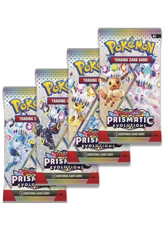 Booster Pack full artwork set (4 stk.) fra SV08.5 Prismatic Evolutions — Inglés