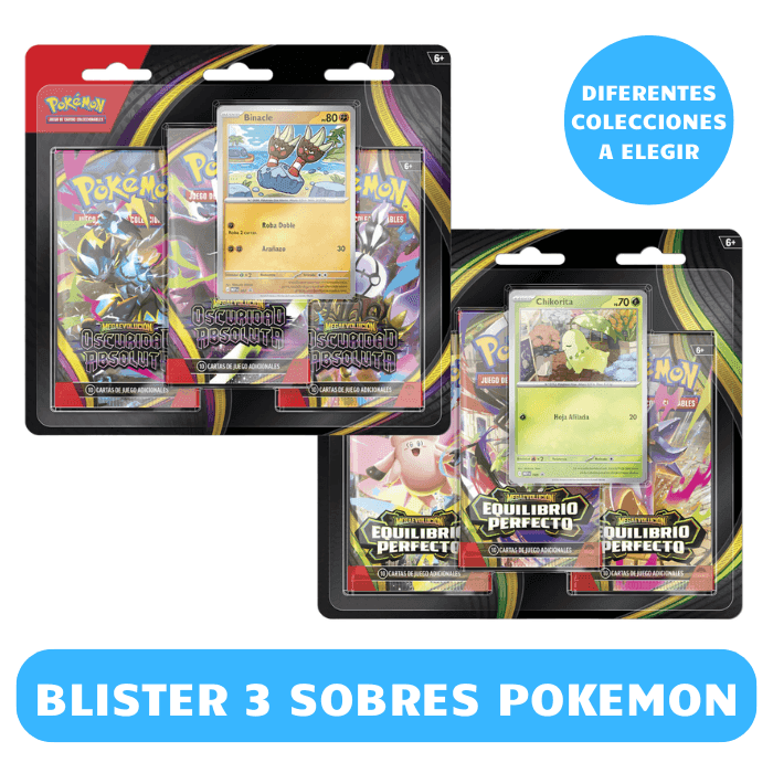 Blíster 3 Sobres Pokemon Diferentes Colecciones a elegir