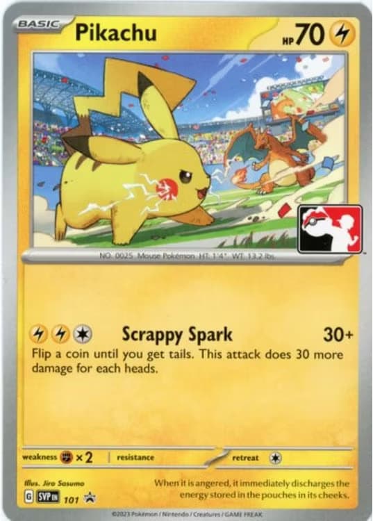 Pikachu - Play! Pokémon stamp - SVP101 (League Promo)
