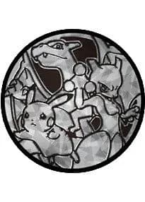 Charizard, Pikachu & Mewtwo Pokemon mønt (Sølv - Cracked Ice Holo) - Stor