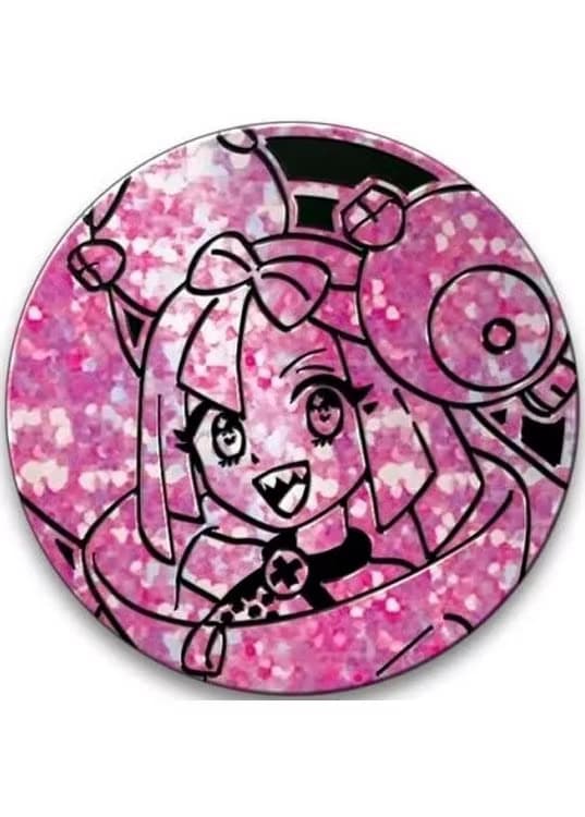 Iono Pokemon mønt (Pink - Speckle Holo) - Stor