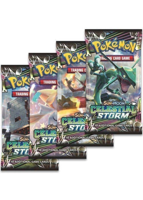Booster Pack full artwork set (4 stk.) fra S&M Celestial Storm — Inglés
