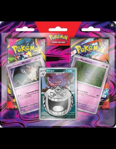 Pokémon Megaevolución: Blister Gengar, Marshadow y Mimikyu 2 Sobres (Español)