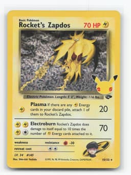 Rocket's Zapdos 15 - Celebrations: Classic Collection — Inglés