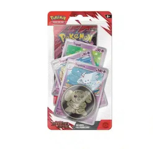 Pokémon - Booster (blister) + 3 Promo Togepi+ Moneda Destined Rivals - INGLES