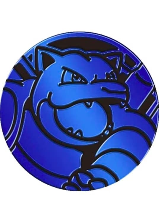 Blastoise Pokemon mønt (Blå - Mirror Holo) - Stor