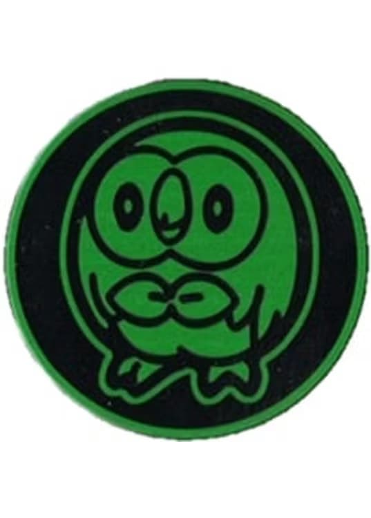 Rowlet Pokemon mønt (Grøn - Rainbow Holo) - Almindelig