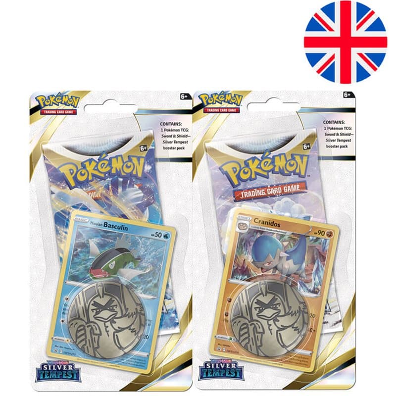 Blister juego cartas coleccionables Silver Tempest Espada y Escudo Pokemon ingles surtido