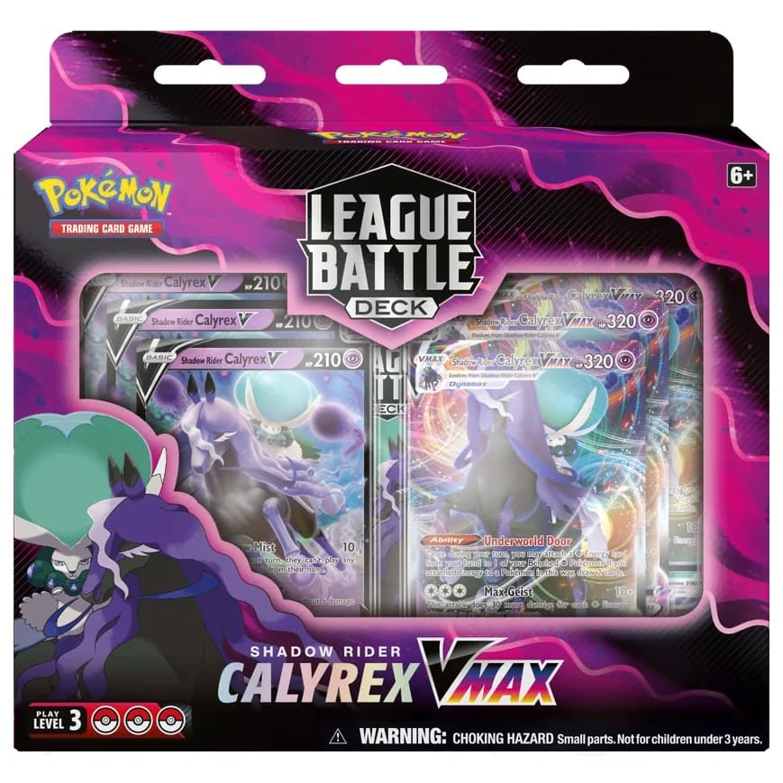 League Battle - Calyrex V MAX - VIOLETA - Inglés - Cartas Pokemon Originales Tcg