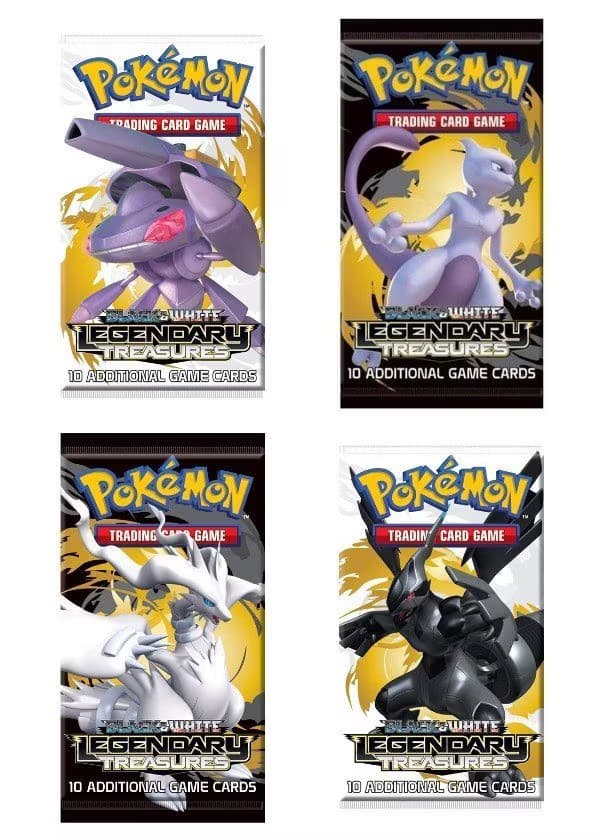 Booster Pack full artwork set (4 stk.) fra B&W Legendary Treasures — Inglés