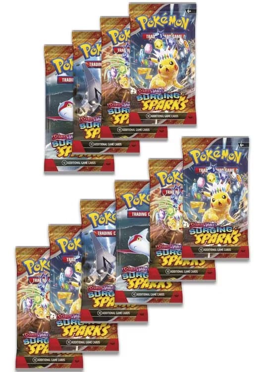 10 Booster Pakker fra SV08 Surging Sparks — Inglés