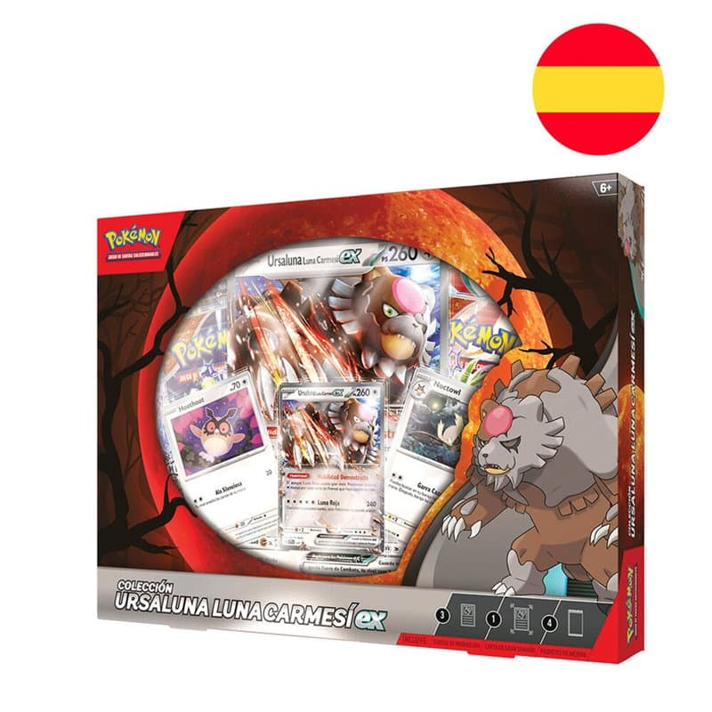 Blister juego cartas coleccionables Ursaluna Luna Carmesi Pokemon español