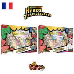 Pokémon - Lot de 2 Coffrets Collection Poster Premium ME2.5 Héros Transcendants : Méga-Lucario ex & Méga-Gardevoir ex