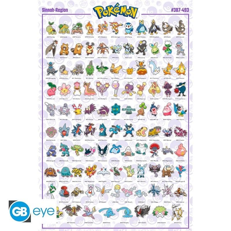 Poster Pokemon Sinnoh 91.5x61cm