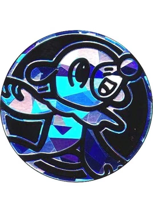 Popplio Pokemon mønt (Blå - Cracked Ice Holo) - Almindelig