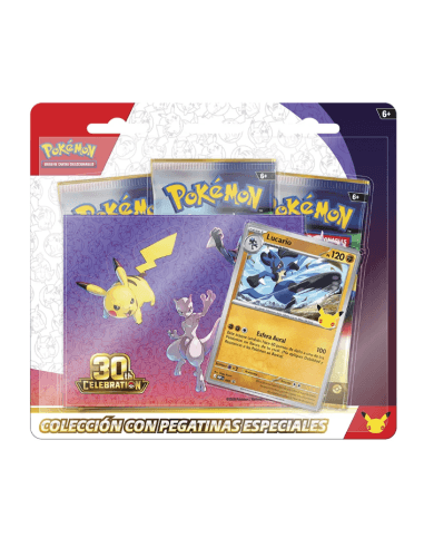 Blister  3 Sobres Lucario  30.º Aniversario  Pokemon  TCG