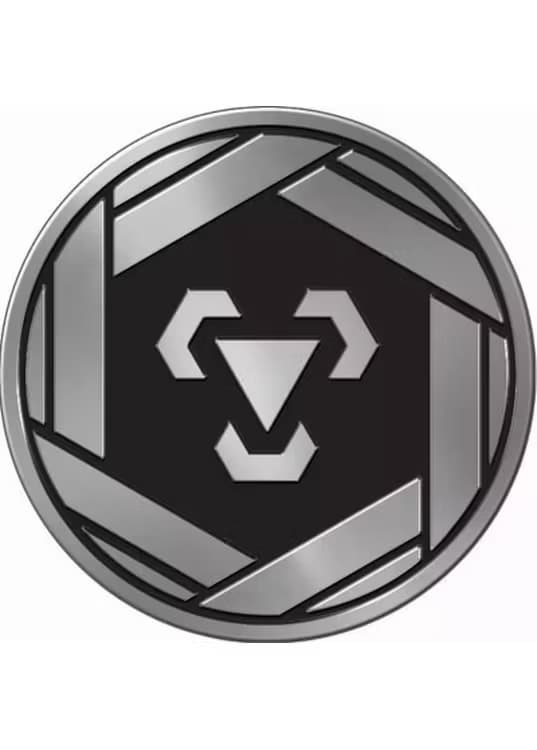 Metal type symbol Pokemon mønt (Grå - Mirror Holo) - Stor