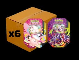 Case 6 latas Summer Tin EX de Mega Clefable y Mega Gengar ESPAÑOL - Pokémon TCG