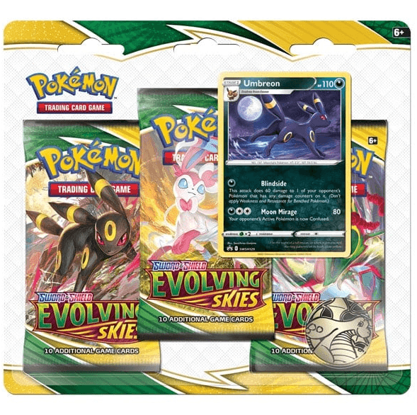 Pokemon Evolving Skies 3-Pack Blister - Umbreon — Inglés