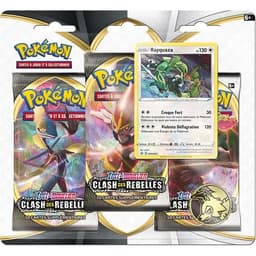 Pokémon – Tripack de 3 boosters EB02 – Choque Rebelde – Rayquaza – Francés