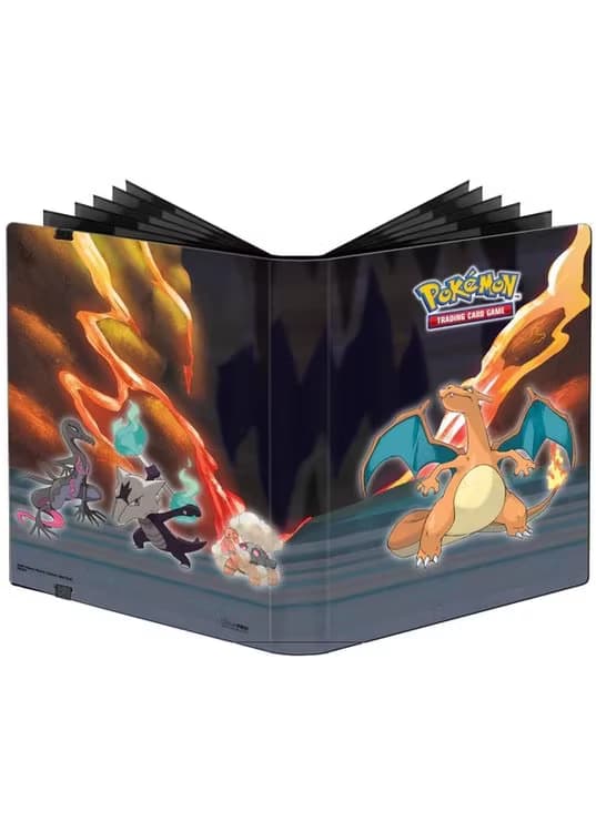 Stor softcover mappe med pokemonmotiv (Charizard - Scorching Summit) (9 kort pr. side)