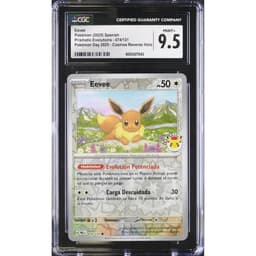 Eevee (PRE 074) Evoluciones Prismáticas Pokémon Day Stamp 2025 — CGC 9