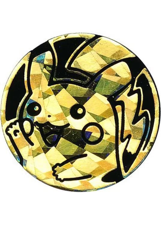 Pikachu Pokemon mønt (Guld - Cracked Ice Holo) - Almindelig