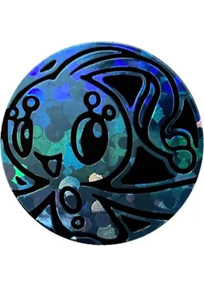 Manaphy Pokemon mønt (Blå - Bubbled Holo) - Almindelig
