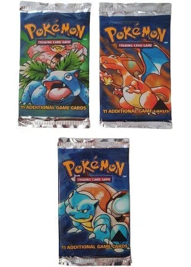 Booster Pack full artwork set (3 stk.) fra Base Set Black Triangle — Inglés