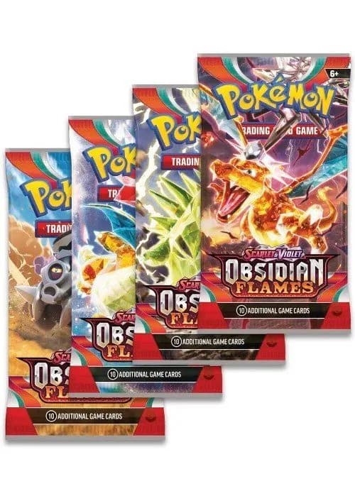 Booster Pack full artwork set (4 stk.) fra SV03 Obsidian Flames — Inglés