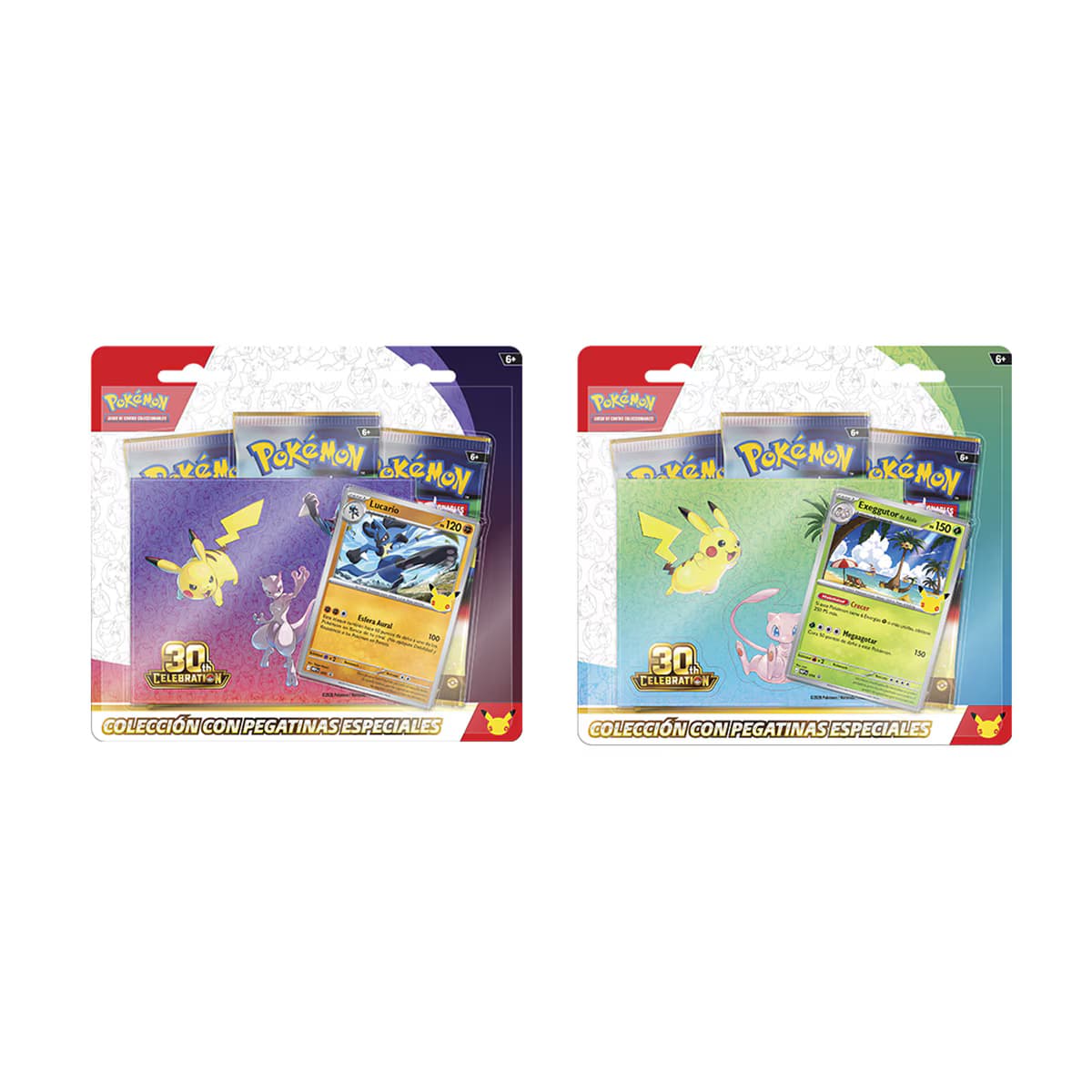 30TH Blister colección con pegatinas especiales de Celebración 30.º Aniversario de JCC Pokémon. POKEMON. BANDAI. Modelos surtidos